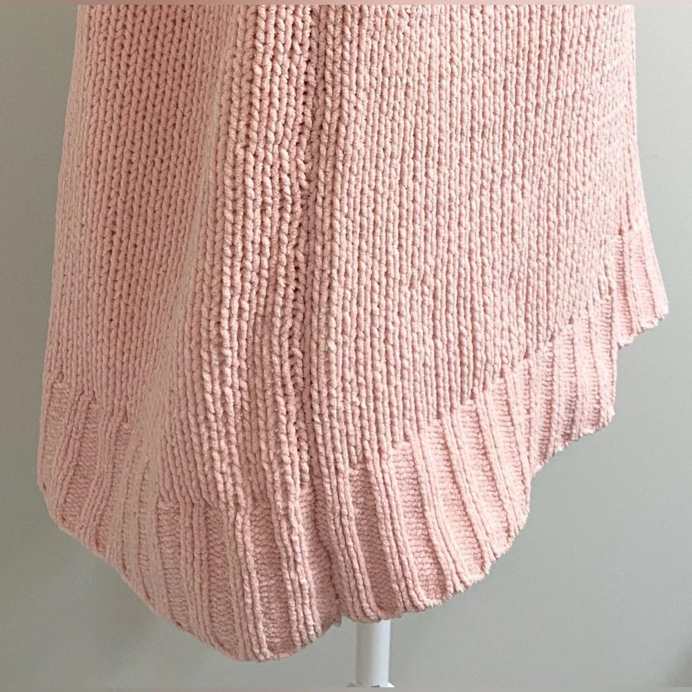 Aerie Womens S Pink Oversized Long Sleeve V-Neck Sweater Boho Cottage Cabincore - Picture 8 of 15